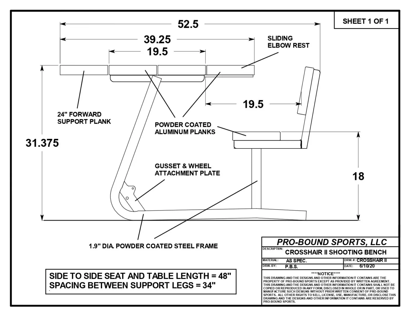 A diagram showing the dimensions of a table and chair.