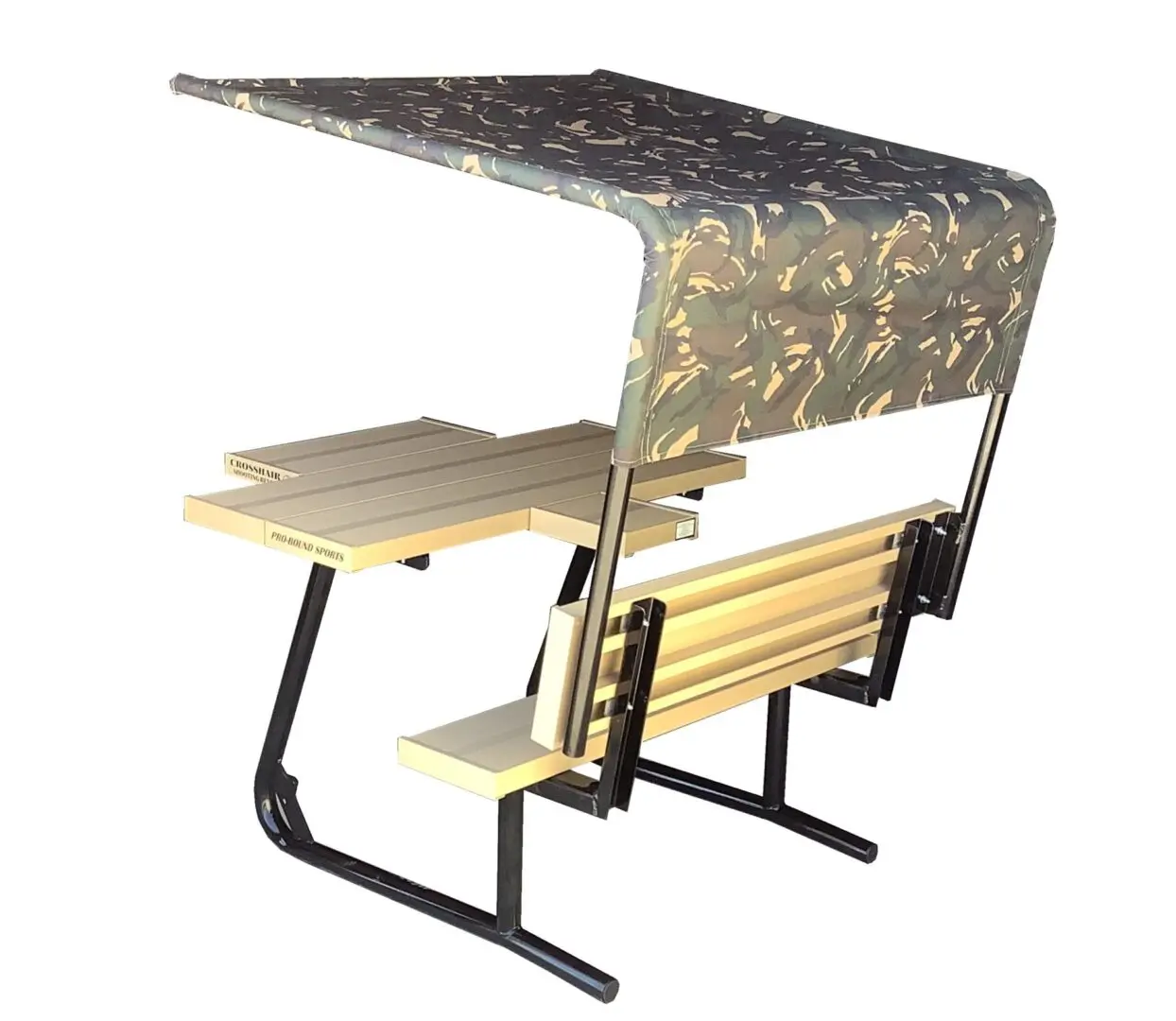 shooting bench with shade system to protect users