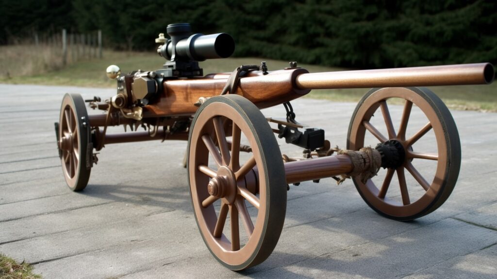 Model Artillery Cannon with Field Carriage
